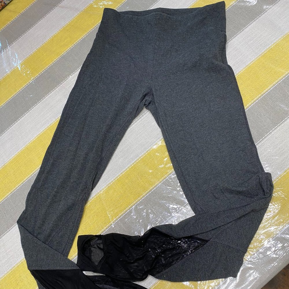 Gray Leggings with Black Mesh Size Med